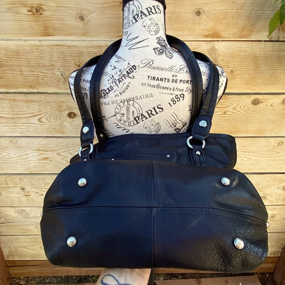 SOLD❣️MAKOWSKI BLACK SHOULDER LG BAG SOFT LEATHER - Picture 6 of 11